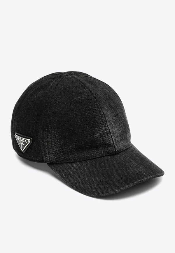 Triangle Logo Washed Canvas Baseball Cap