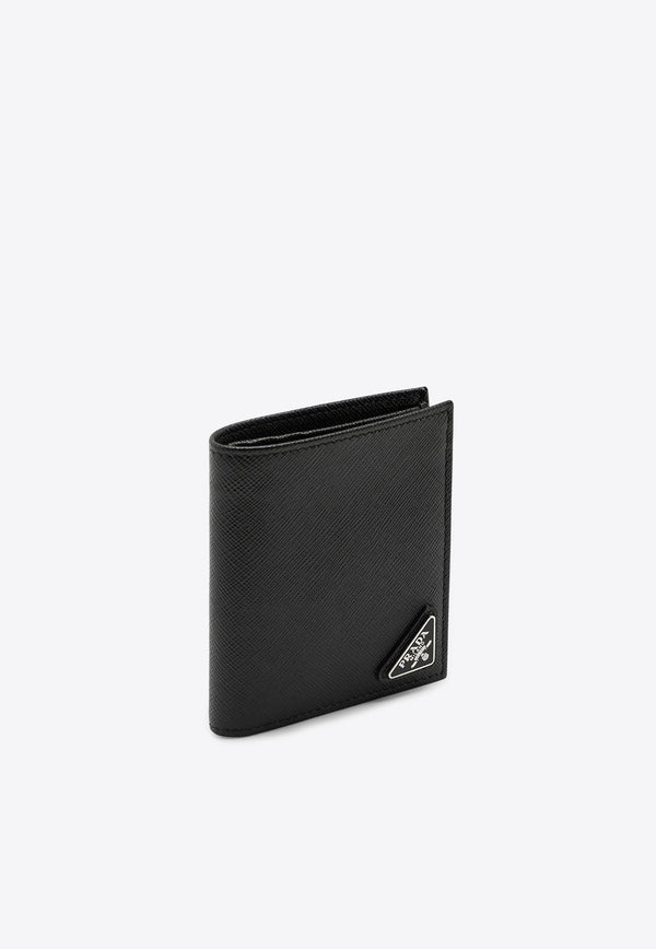 Triangle Logo Saffiano Leather Wallet