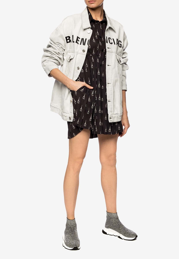 Printed Mini Shirt Dress