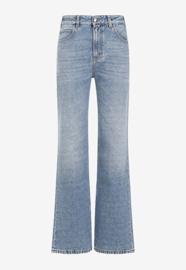 Washed-Out Straight-Leg Jeans