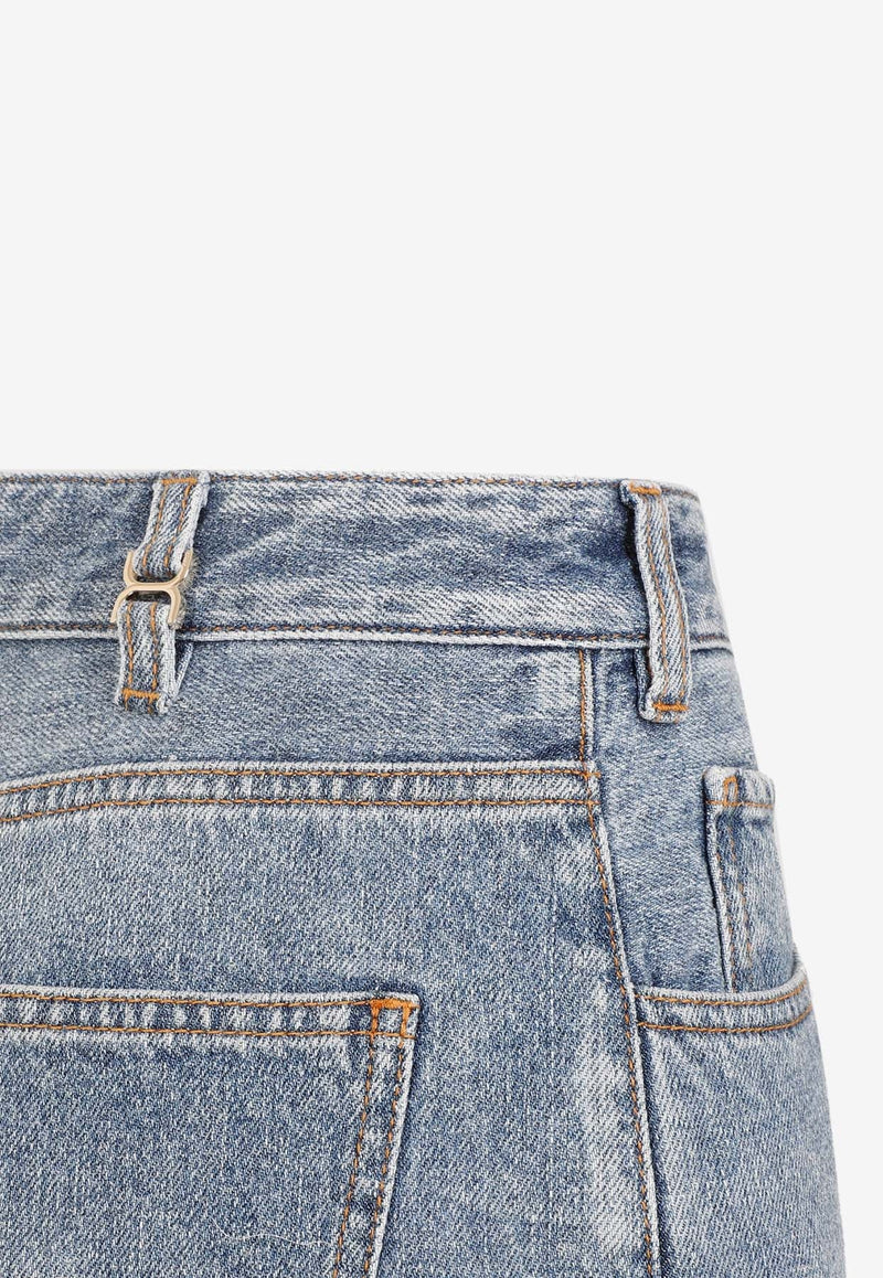 Washed-Out Straight-Leg Jeans