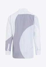 Striped Patchwork Poplin Shirt