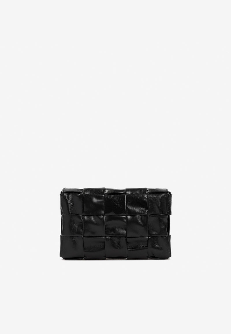 Small Cassette Shoulder Bag in Intreccio Calf Leather