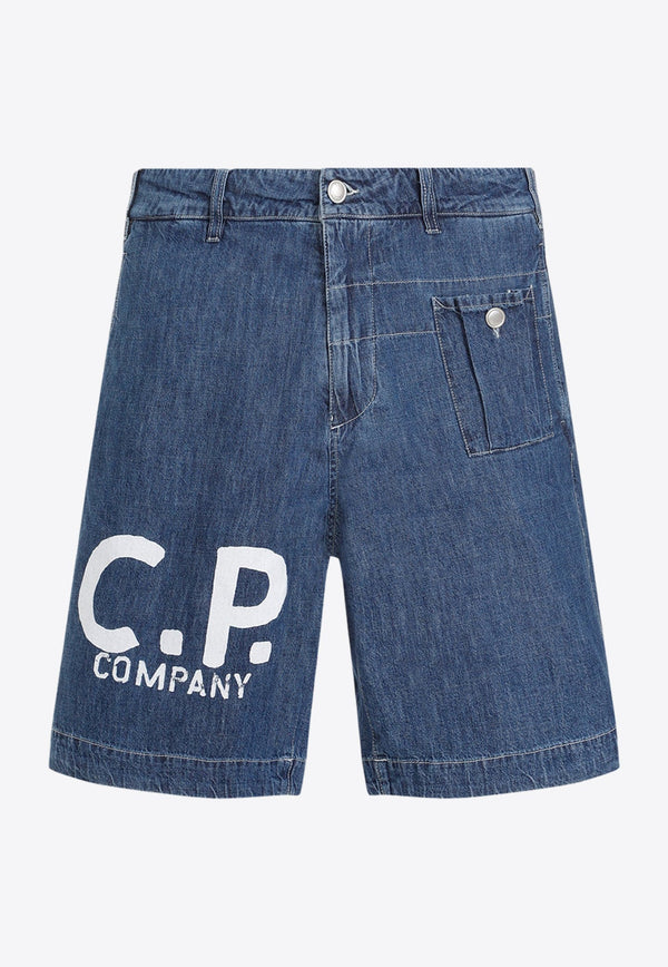 Logo-Printed Denim Shorts