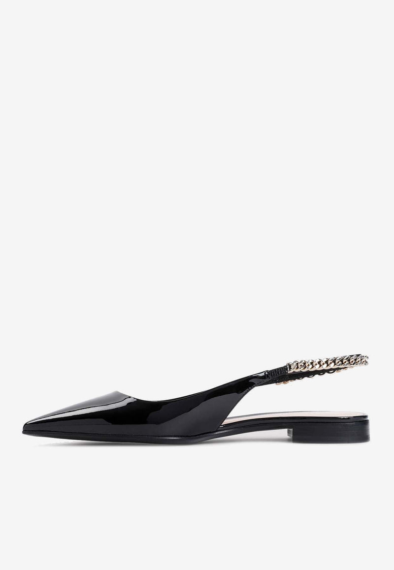 Signoria Pointed Ballet Flats in Patent Leather