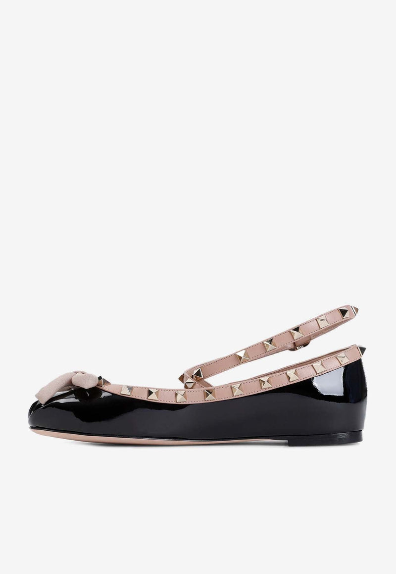 Rockstud Patent Leather Ballet Flats