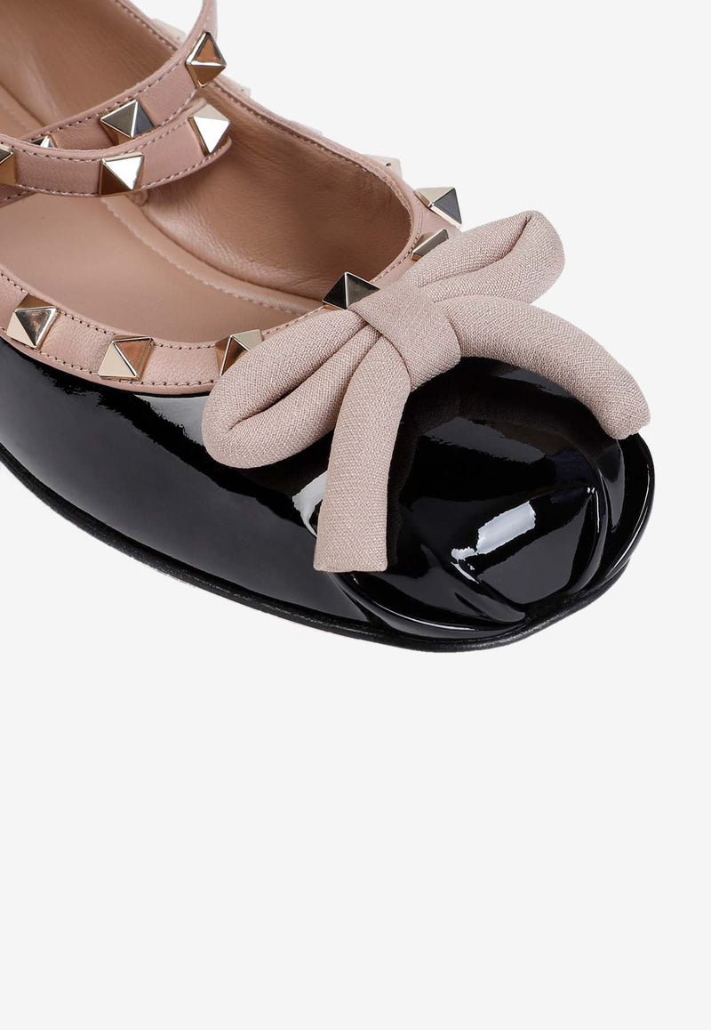 Rockstud Patent Leather Ballet Flats