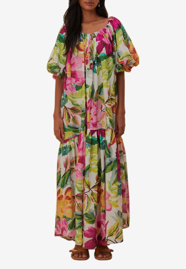 Painted Flowers Maxi Dress