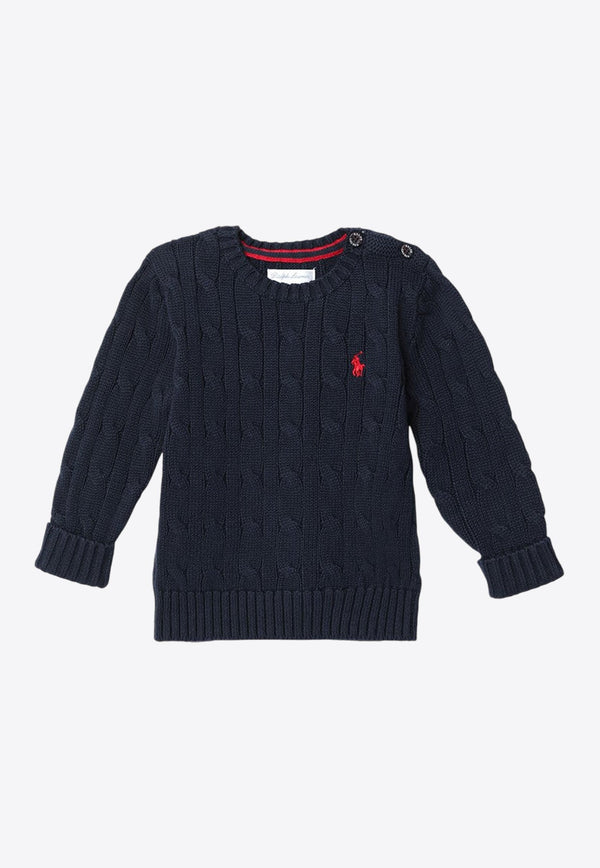 Babies Cable Knit Logo Sweater