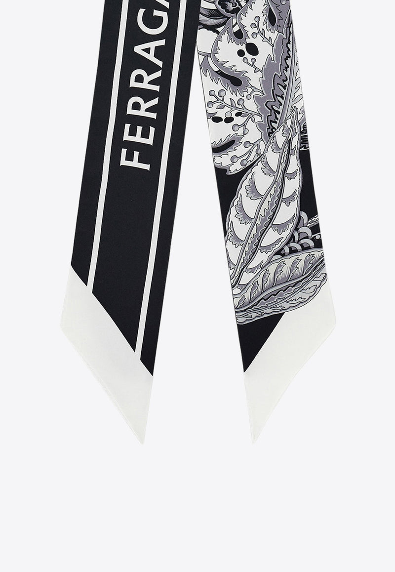 Graphic Jacquard Silk Tie Scarf