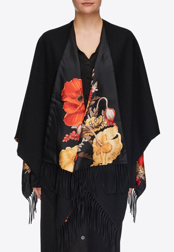 Reversible Poppies Print Cape