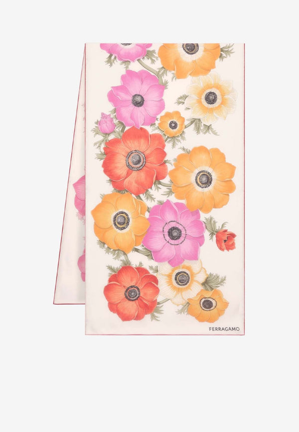 Anemone Print Silk Scarf