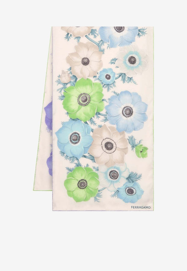 Anemone Print Silk Scarf