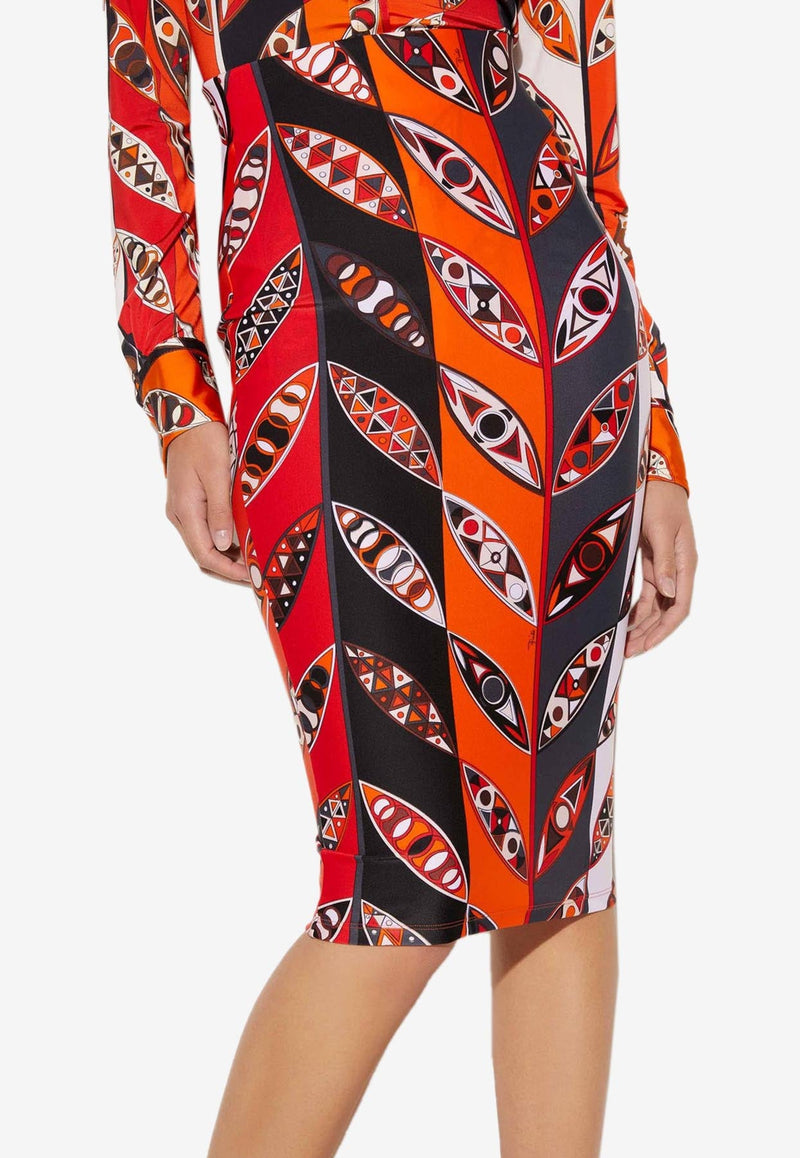 Girandole Print Pencil Skirt