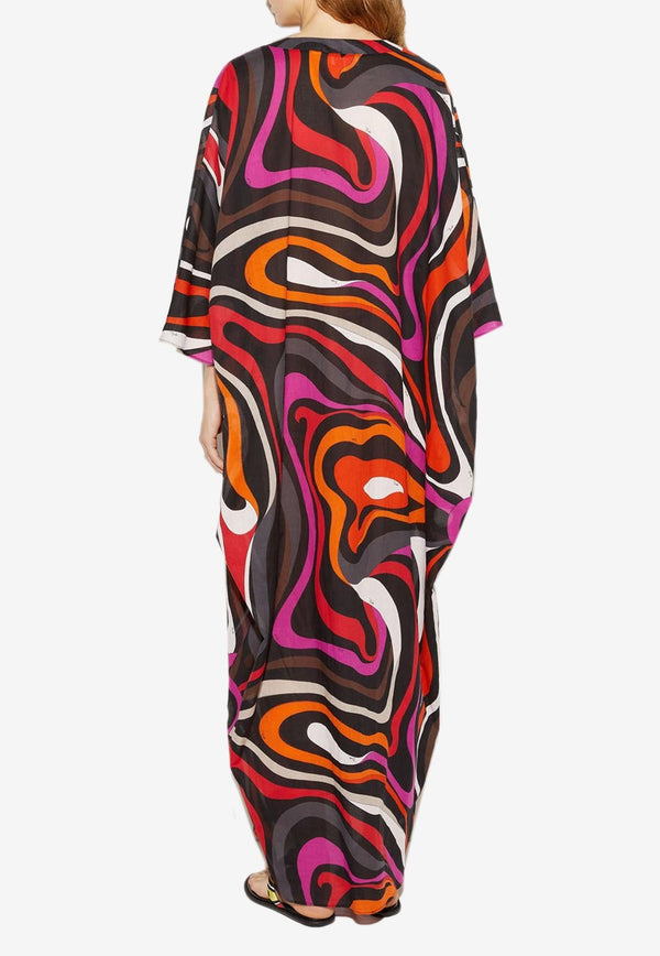 Marmo Print Maxi Kaftan