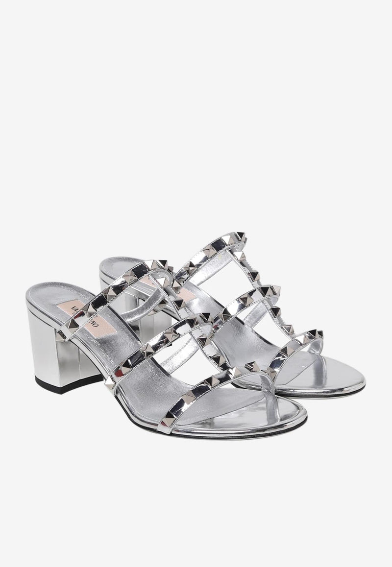 Rockstud 60 Sandals in Mirror Leather