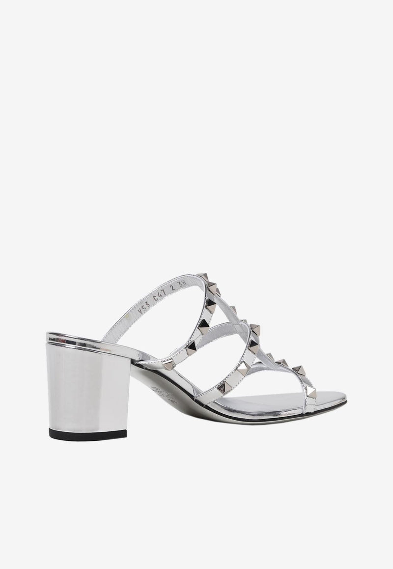 Rockstud 60 Sandals in Mirror Leather