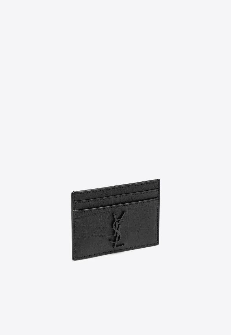 Cassandre Croc-Embossed Leather Cardholder