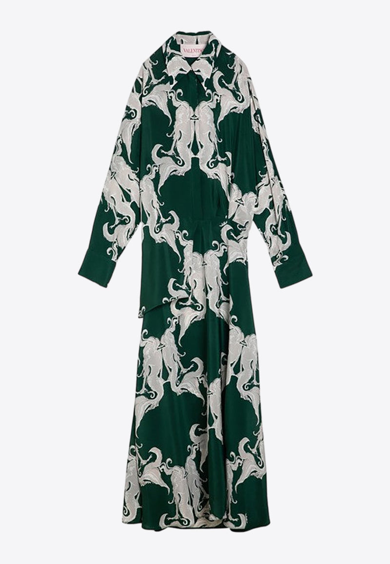 Metamorphos Siren Crepe De Chine Maxi Shirt Dress