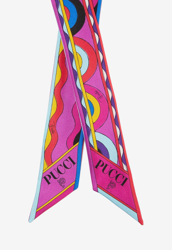 Onde and Bersaglio Print Silk Scarf