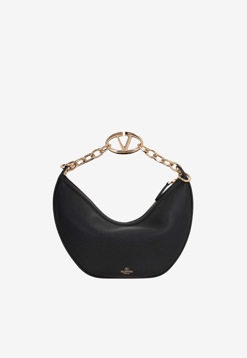 Small VLogo Moon Shoulder Bag in Calf Leather