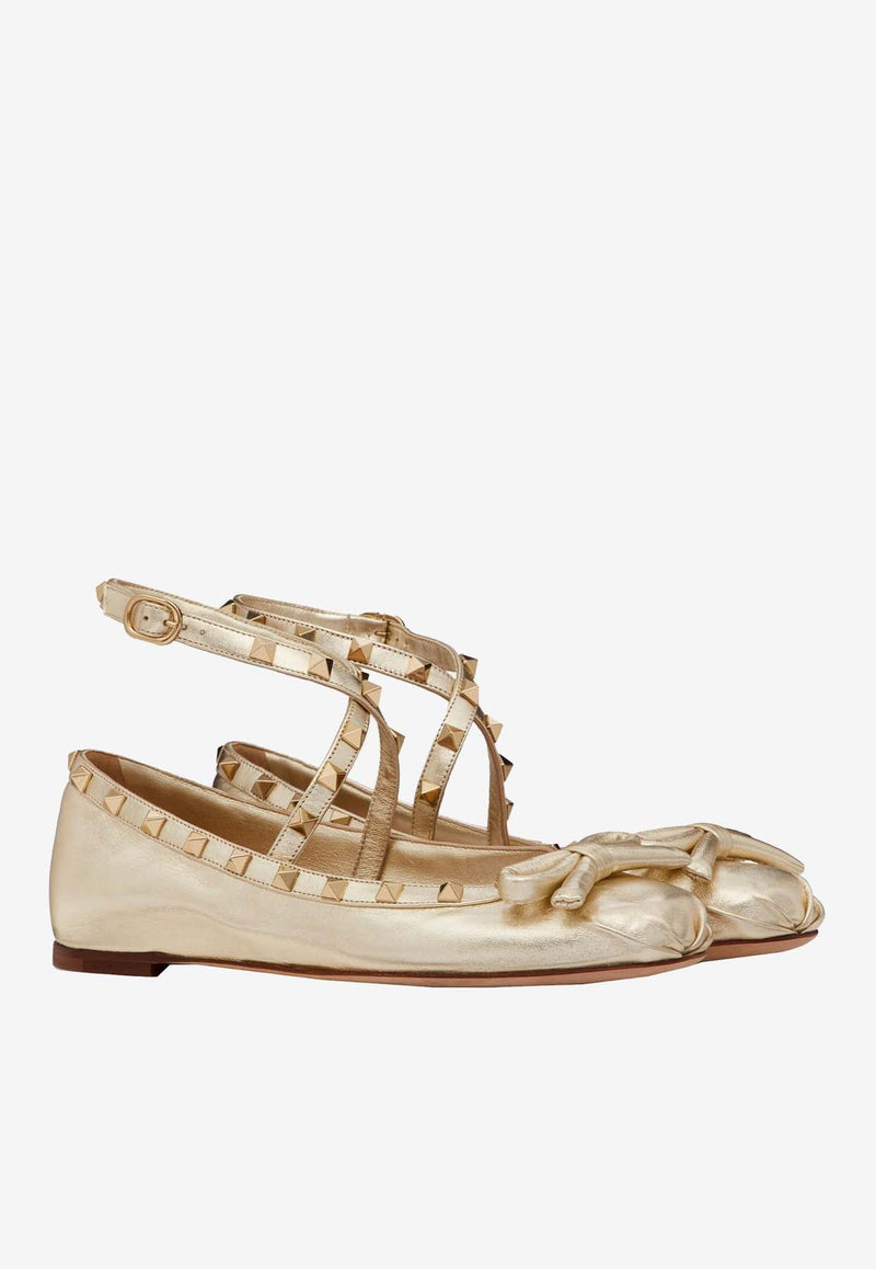 Rockstud Ballerinas in Laminated Nappa Leather