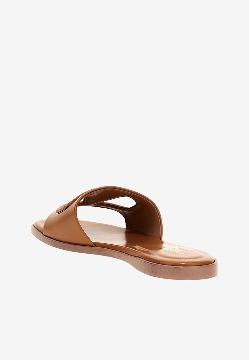 VLogo Cut-Out Flat Sandals