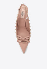 60 Rockstud Bow Slingback Pumps