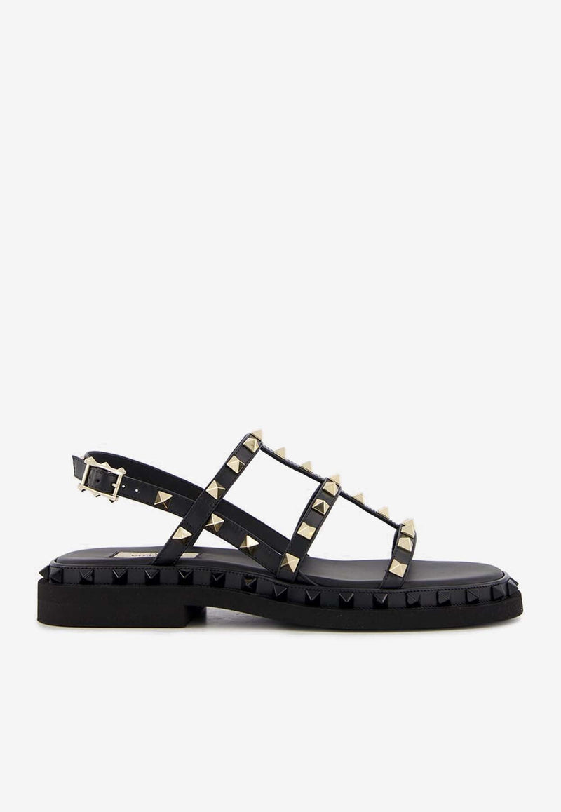 Rockstud Strappy Leather Sandals