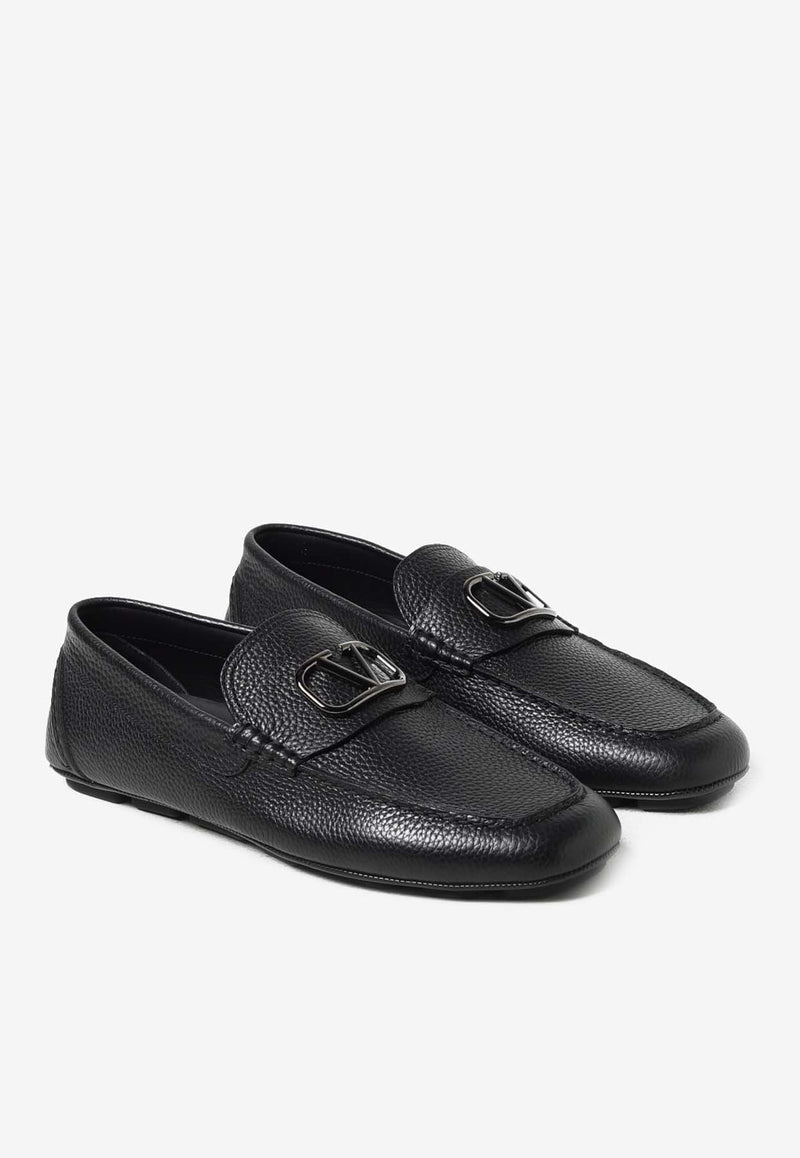 VLogo Leather Loafers