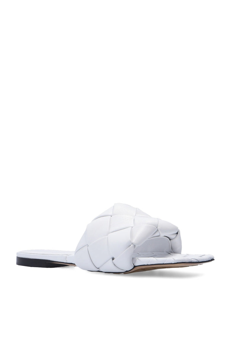 Lido Flat Sandals in Intrecciato Leather