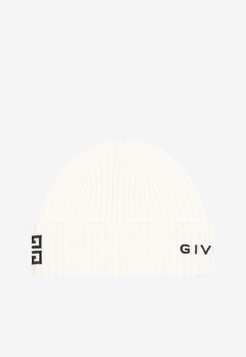 Logo-Embroidered Ribbed Beanie