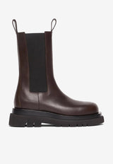 Calfskin Lug Boots with Elasticated Side Panels