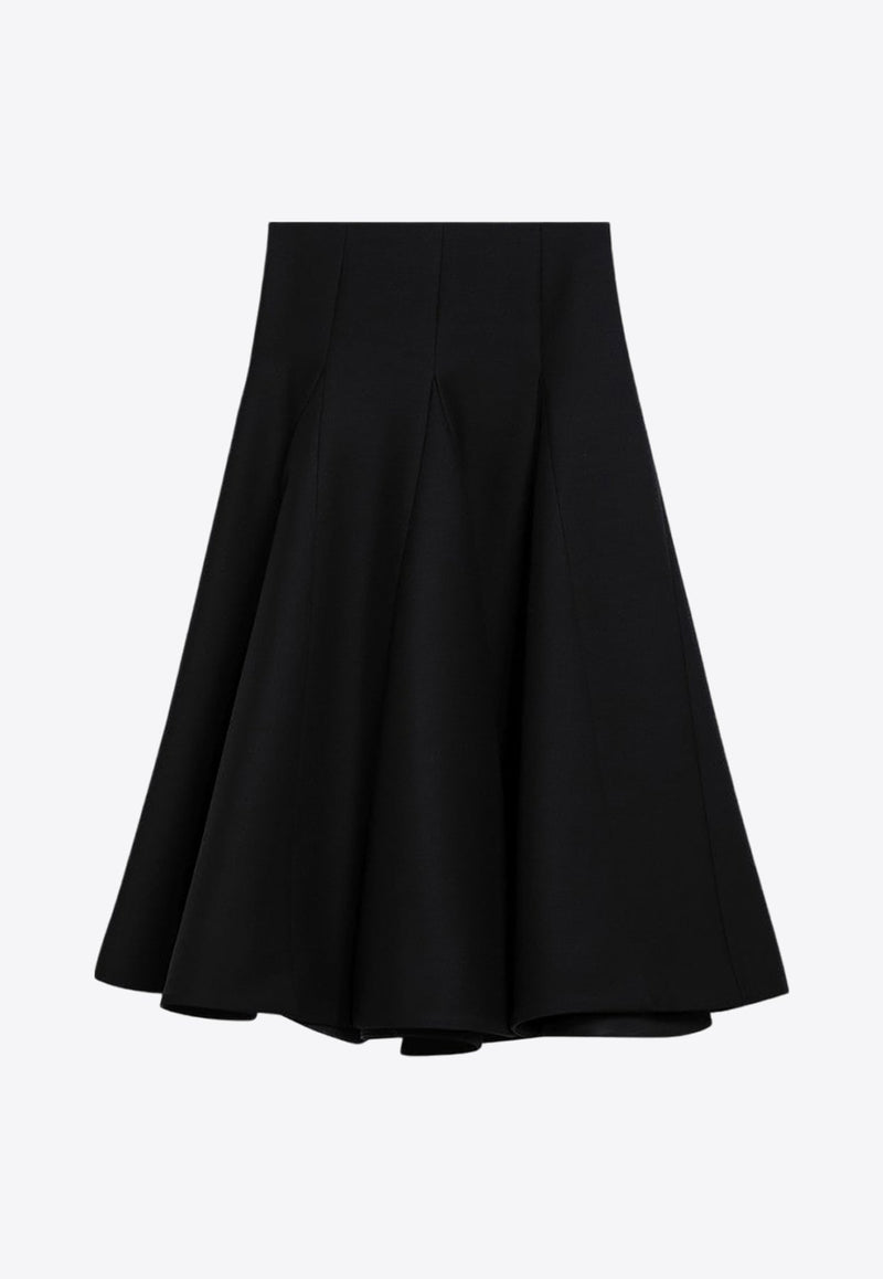 Crepe Couture Wool-Blend Midi Skirt