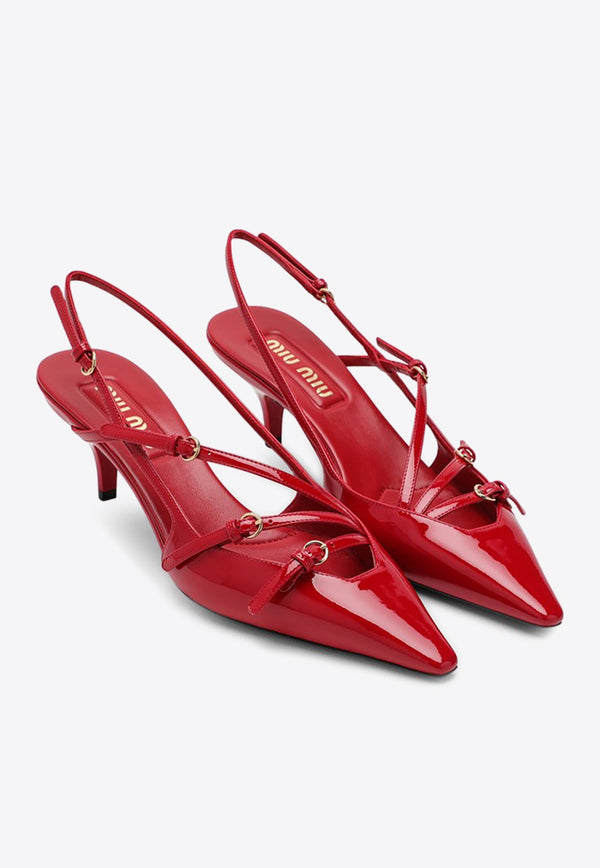 55 Patent Leather Slingback Pumps