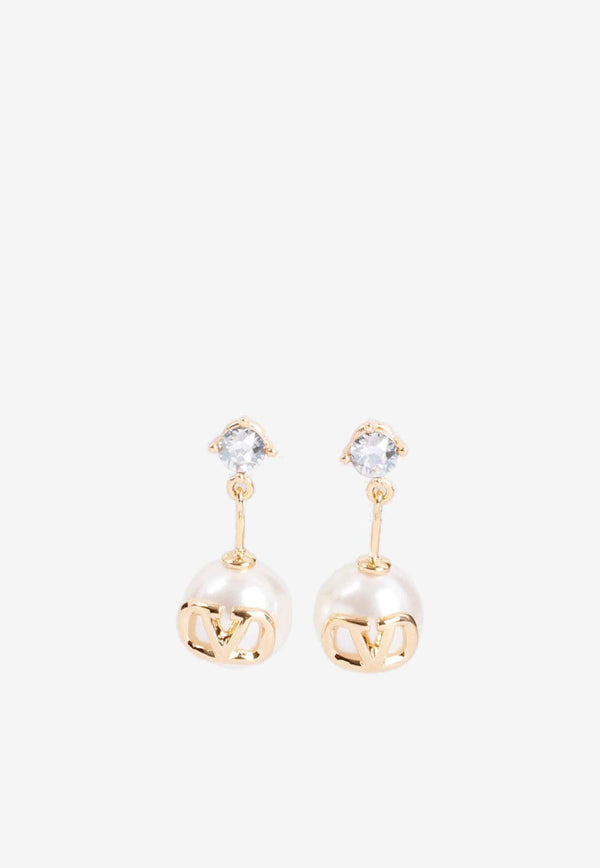 VLogo Pearl Drop Earrings