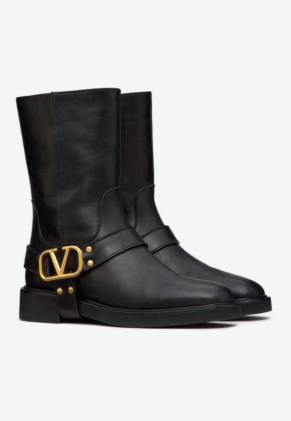 VLogo Signature Leather Ankle Boots