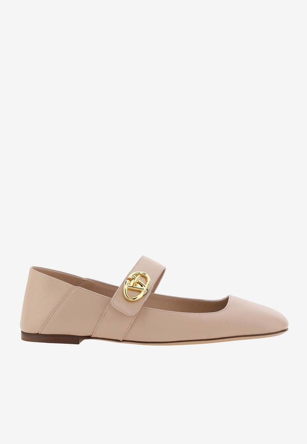 VLogo Locker Mary-Jane Leather Ballet Flats