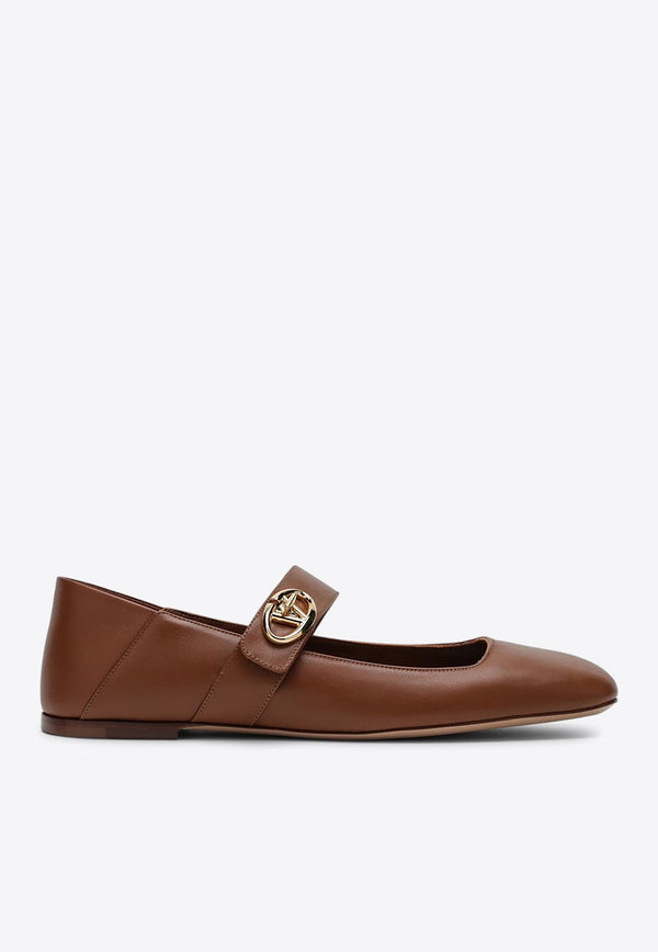 VLogo Locker Mary-Jane Leather Ballet Flats