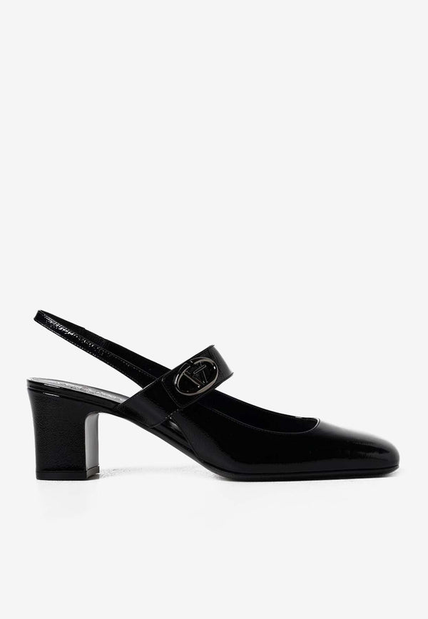 VLogo Locker 60 Mary-Jane Slingback Pumps in Patent Leather