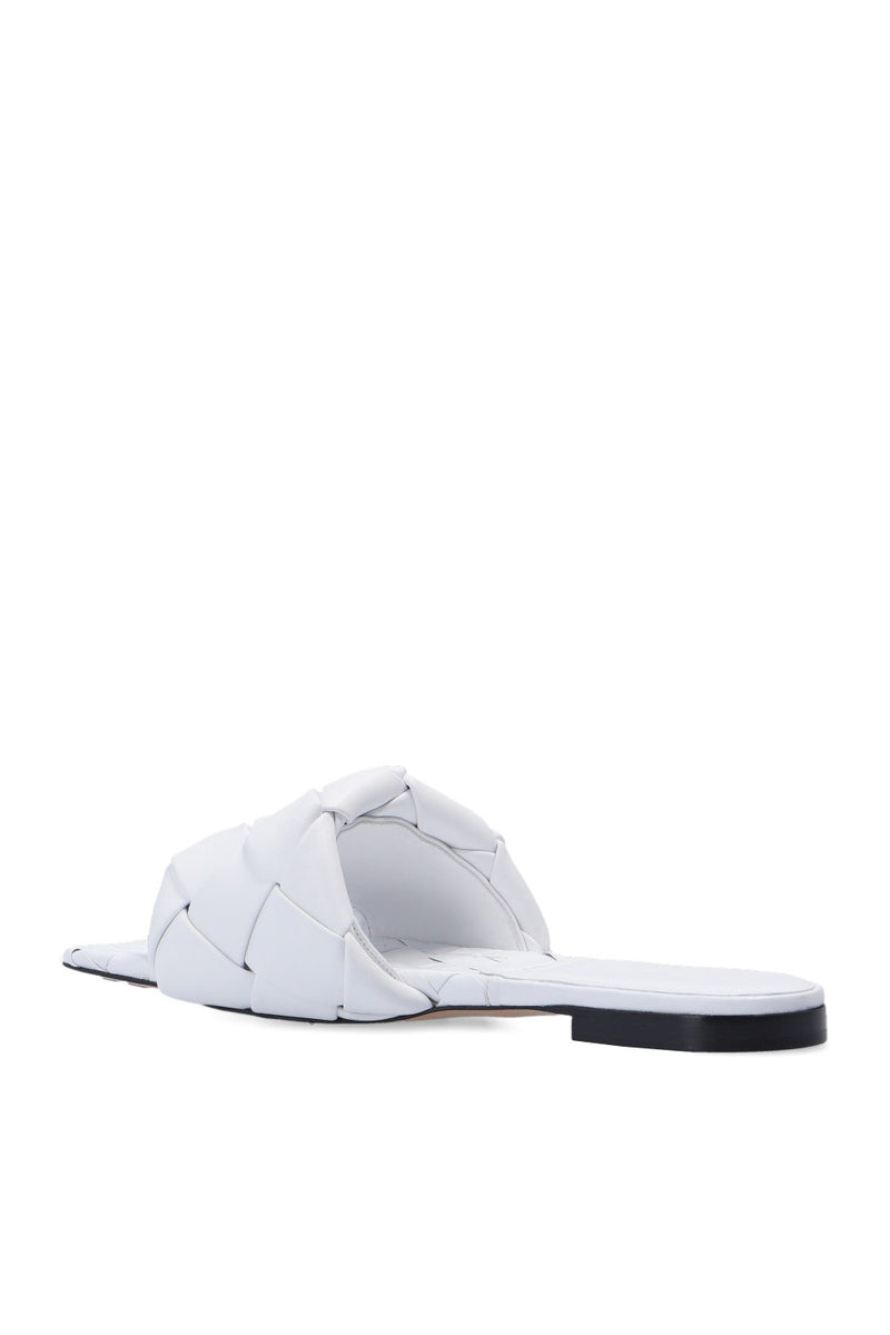 Lido Flat Sandals in Intrecciato Leather