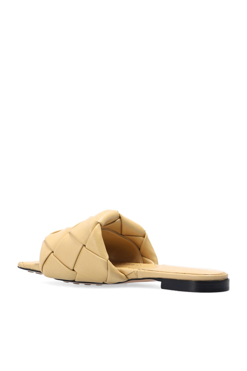 Lido Flat Sandals in Intrecciato Leather