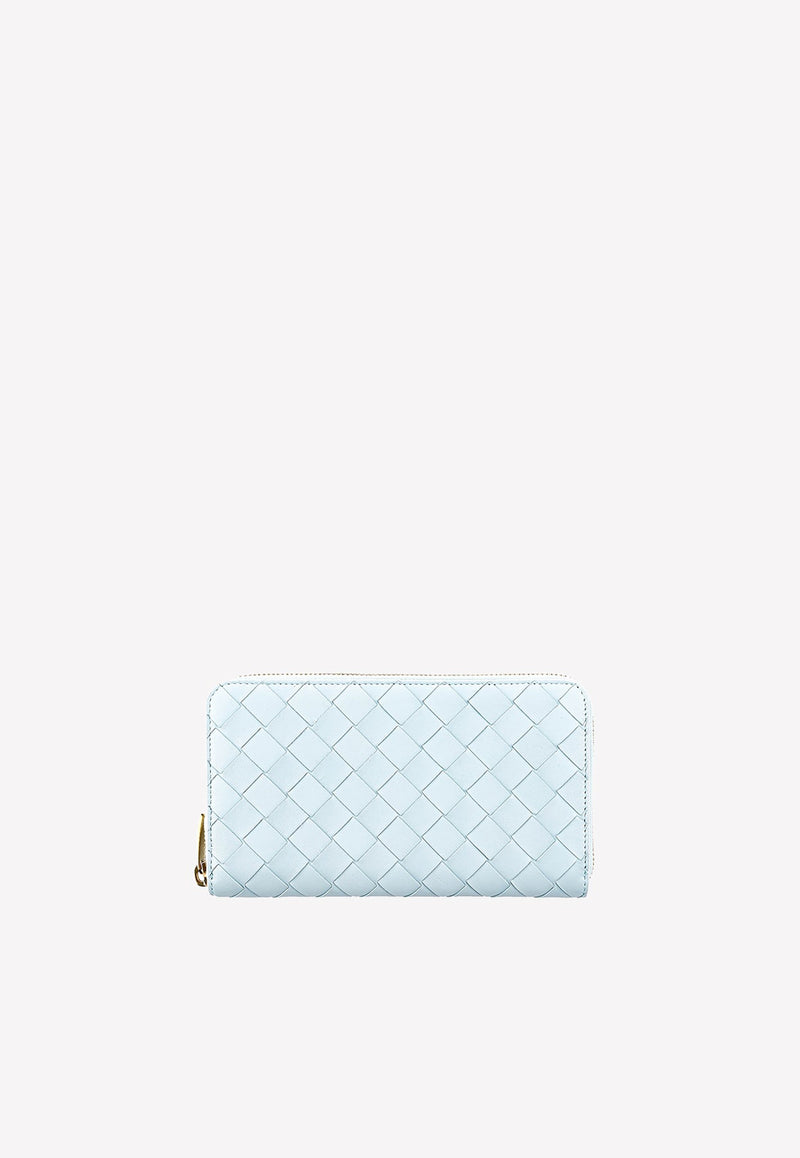 Zip-Around Intrecciato Nappa Leather Wallet