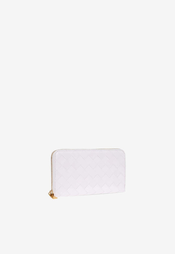 Zip-Around Intrecciato Nappa Leather Wallet