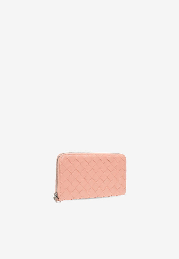 Zip-Around Intrecciato Nappa Leather Wallet