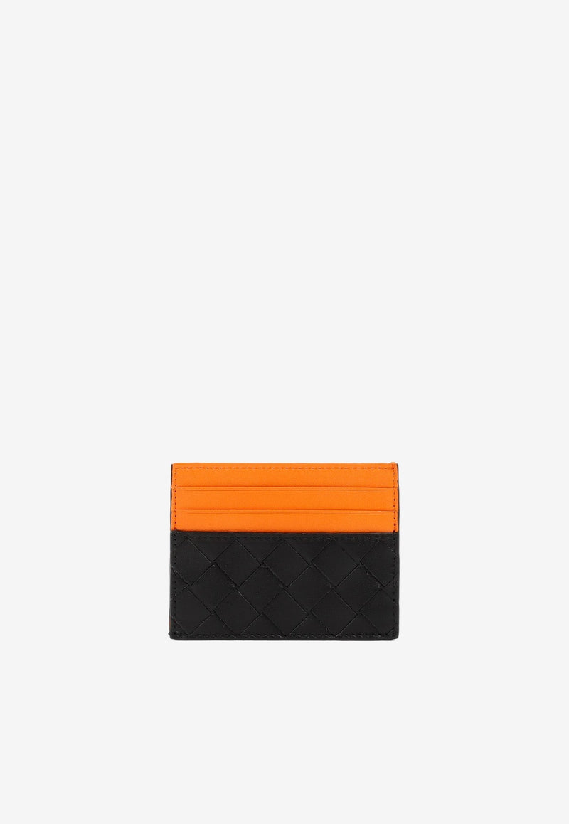 Bi-Color Intrecciato Leather Cardholder