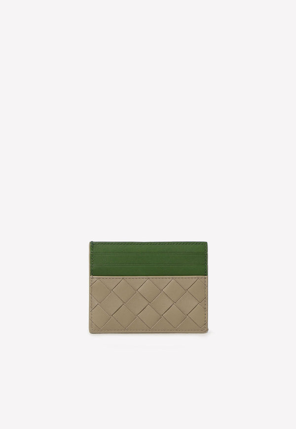 Intrecciato Leather Two-Tone Cardholder