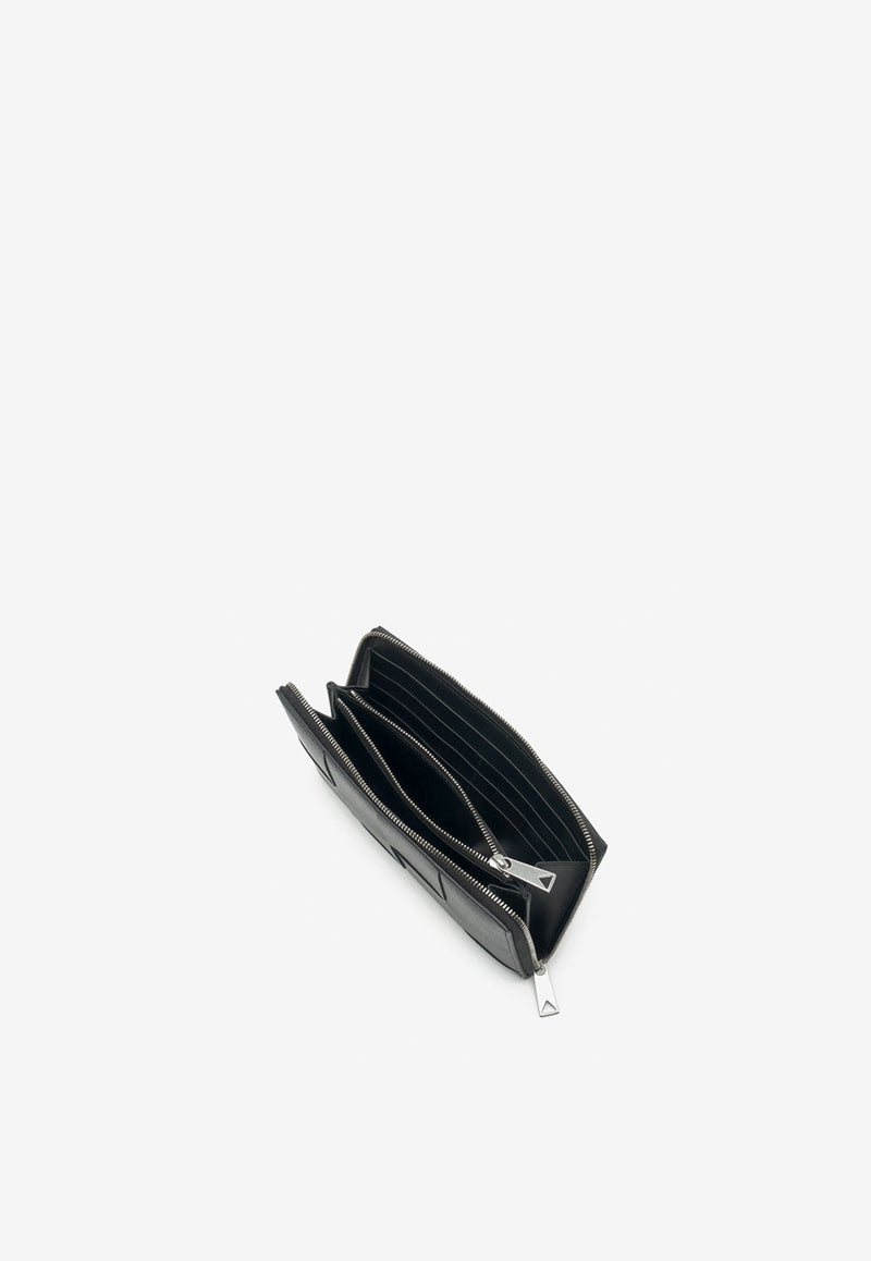 Intreccio Zip-Around Wallet in Grained Leather