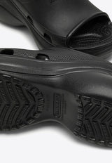 X Crocs Debossed Logo Rubber Sandals