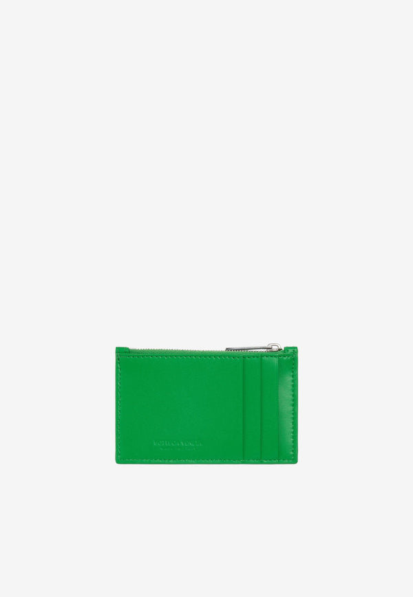 Intrecciato Leather Zip Cardholder